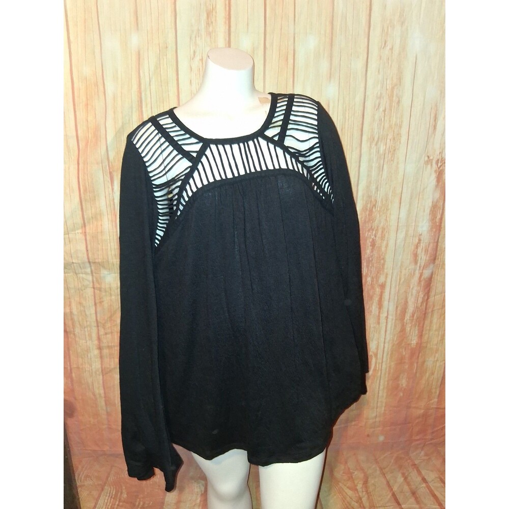 NWOT Pixley Black Long Sleeve Pullover Blouse Sz 2X